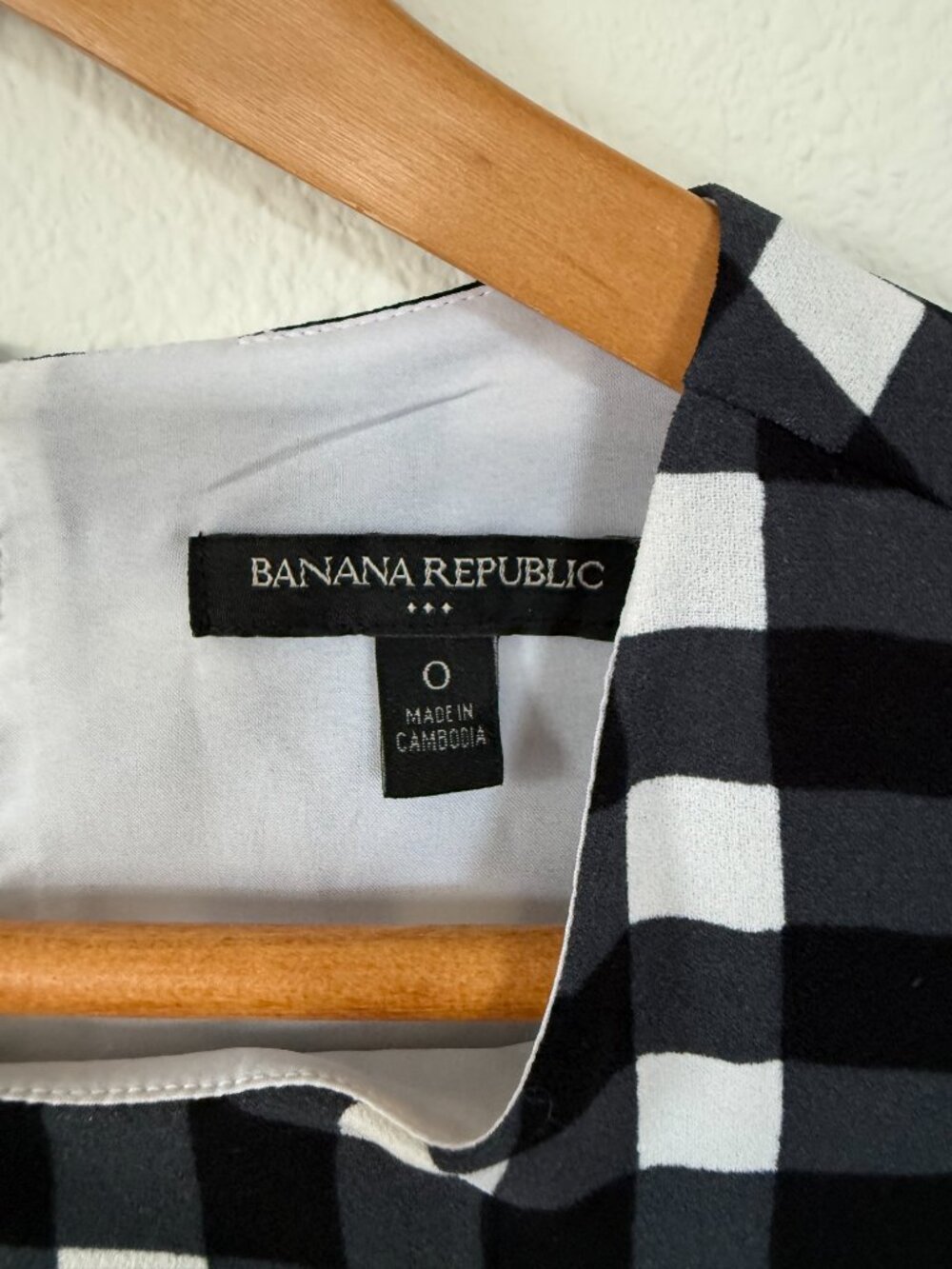 Banana Republic Black White Gingham Romper Pockets Size 0 - Picture 6 of 15